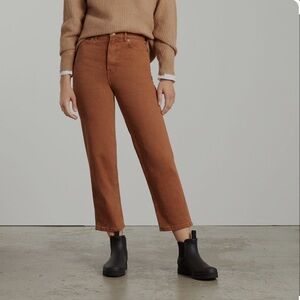 The Everlane Way High Jean Tall in burnt orange